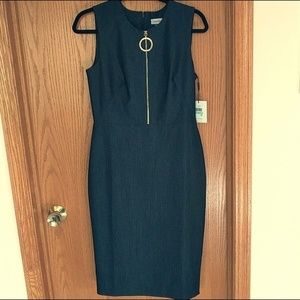 NWT Calvin Klein zip-accented sheath dress 8